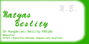 matyas beslity business card